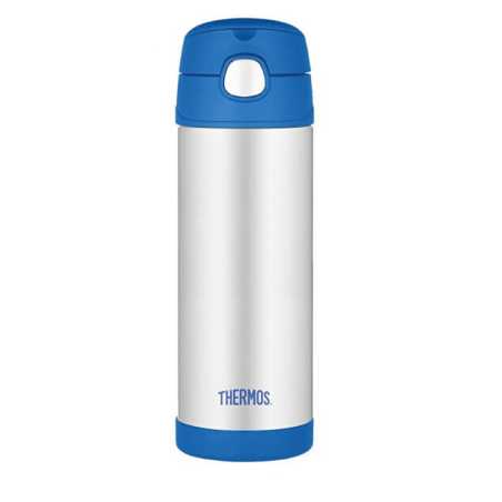 FUNtainer Dětská termoska s brčkem / modrá Thermos - 470 ml