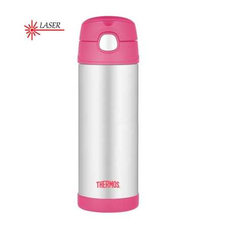 FUNtainer Dětská termoska s brčkem / růžová Thermos - 470 ml