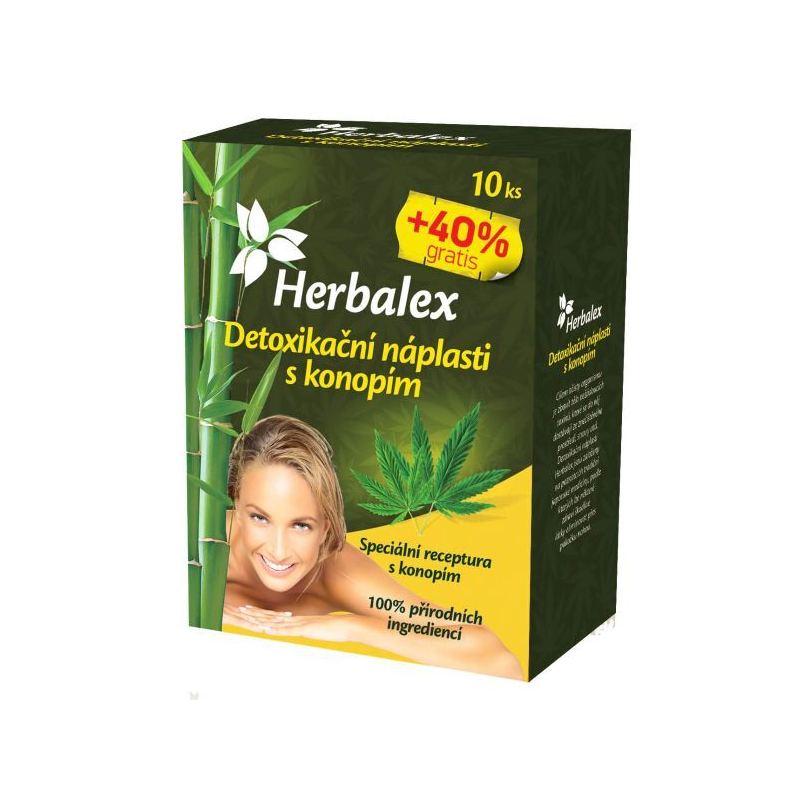 Detoxikační náplasti s konopím 10 ks + 40 % GRATIS Herbamedicus