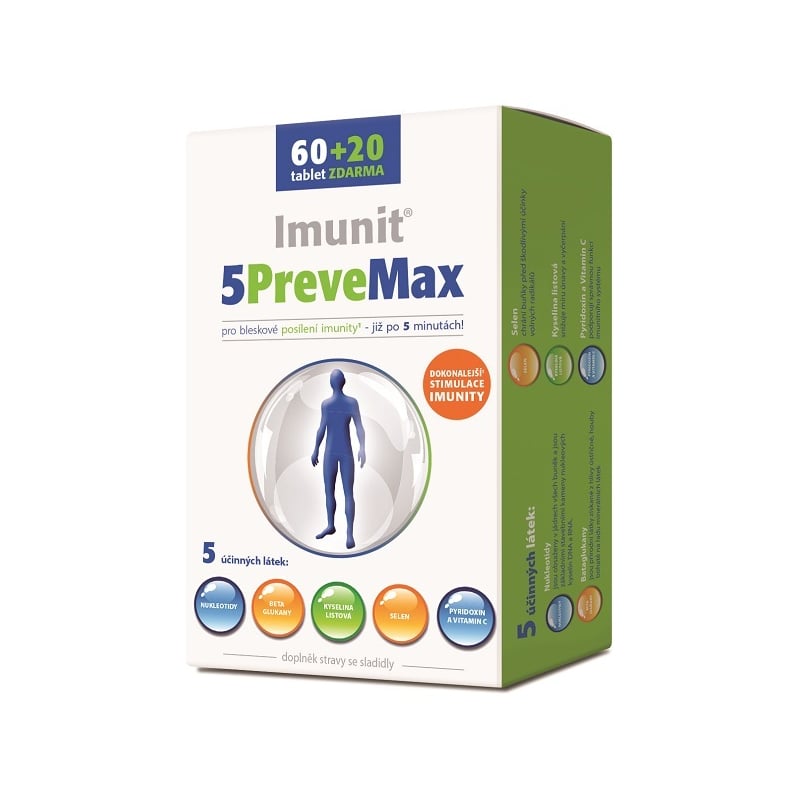 5PreveMax Imunit nukleotidy + betaglukan 60 tbl. + 20 tbl. ZDARMA Simply You 5PreveMax Imunit nukleotidy + betaglukan 60 tbl. + 20 tbl. ZDARMA Simply You