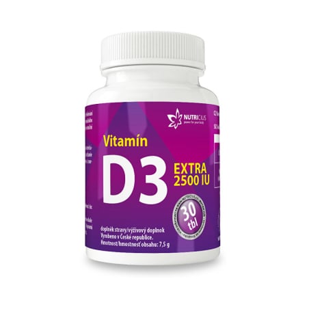 Vitamín D3 EXTRA 2500 IU Nutricius - 30 tbl.