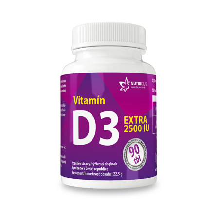 Vitamín D3 EXTRA 2500 IU Nutricius - 90 tbl.