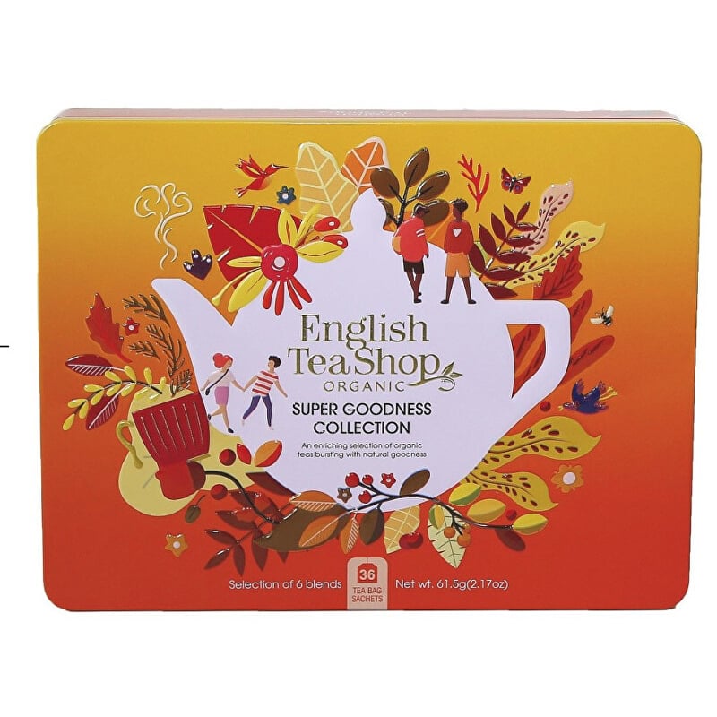 Dárková sada Super goodness oranžová BIO v plechové kazetě English Tea Shop - 36 sáčků Dárková sada Super goodness oranžová BIO v plechové kazetě English Tea Shop - 36 sáčků