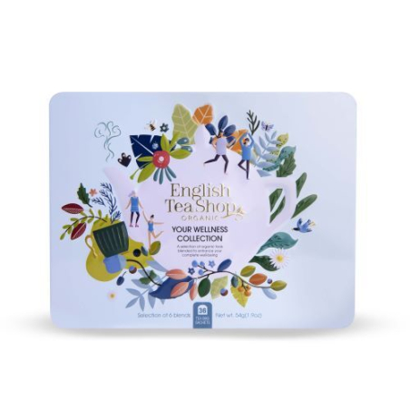 Dárková sada Your wellness modrá BIO v plechové kazetě English Tea Shop - 36 sáčků