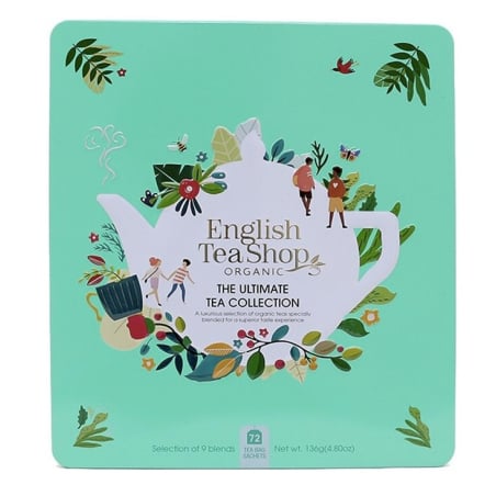 Dárková sada The Ultimate zelená BIO v plechové kazetě English Tea Shop - 72 sáčků