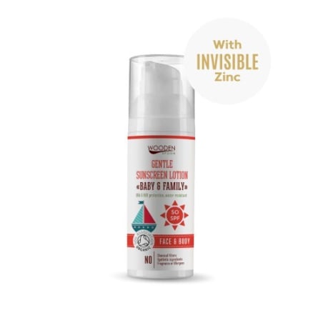 Opalovací tělové mléko Baby & Family SPF 50 50 ml / pumpička WoodenSpoon