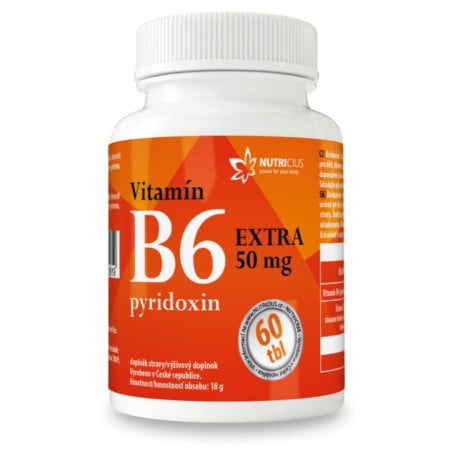 Vitamín B6 EXTRA / pyridoxin 50 mg Nutricius - 60 tbl.
