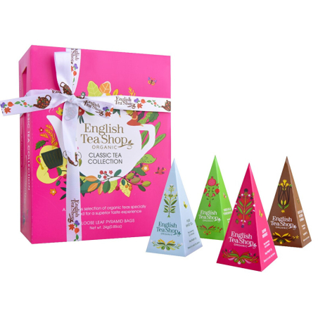 Dárková kolekce Classic růžová BIO English Tea Shop - 12 pyramidek