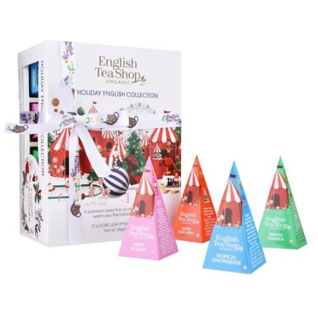Dárková kolekce Vánoční bílá BIO English Tea Shop - 12 pyramidek
