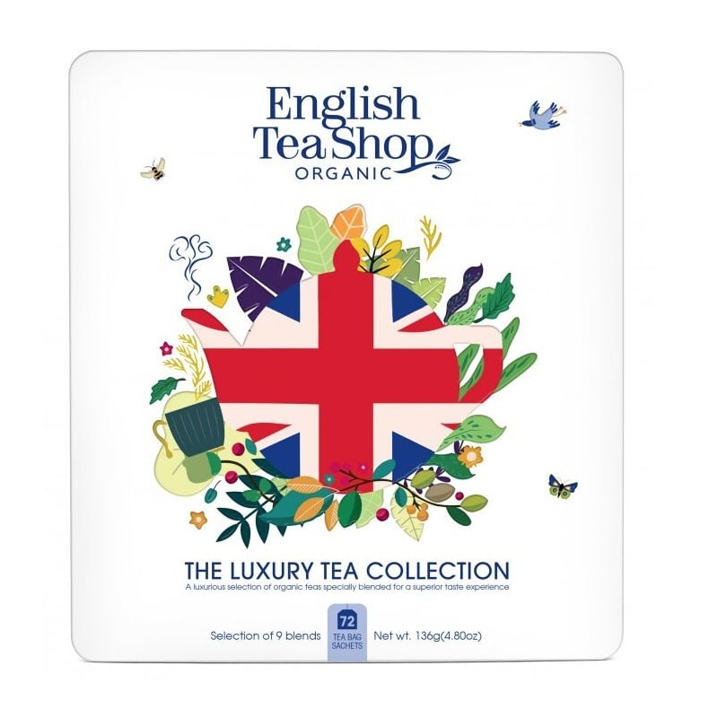 Dárková sada Union Jack bílá v plechové kazetě BIO English Tea Shop - 72 sáčků Dárková sada Union Jack bílá v plechové kazetě BIO English Tea Shop - 72 sáčků