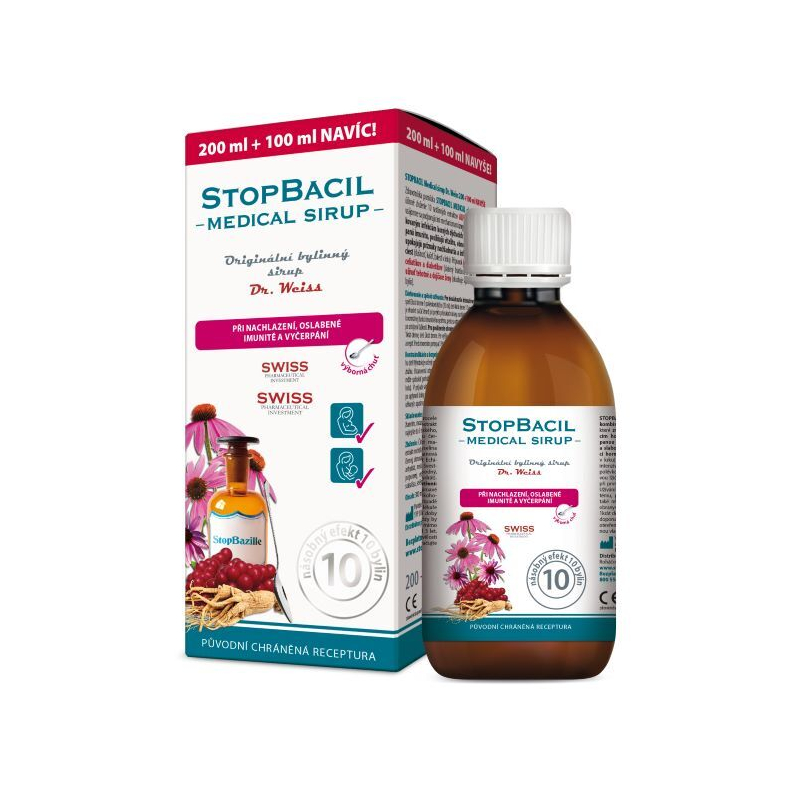 StopBacil Medical sirup Dr. Weiss 200 ml + 100 ml ZDARMA Simply You