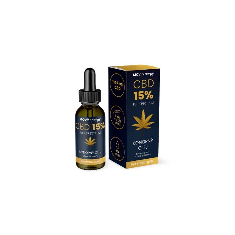 CBD 15% Full Spectrum konopný olej MOVit Energy - 10 ml CBD 15% Full Spectrum konopný olej MOVit Energy - 10 ml