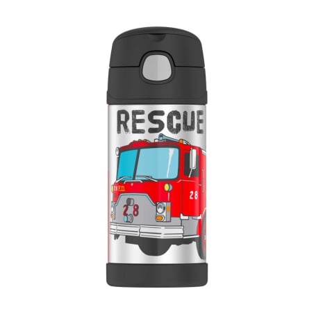 Dětská termoska s brčkem / hasiči Thermos - 355 ml
