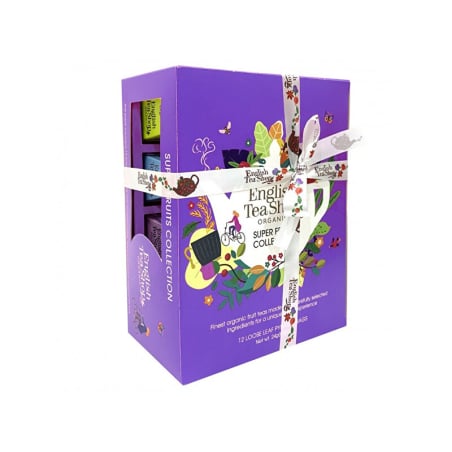 Dárková kolekce Super fruits modrá BIO English Tea Shop - 12 pyramidek
