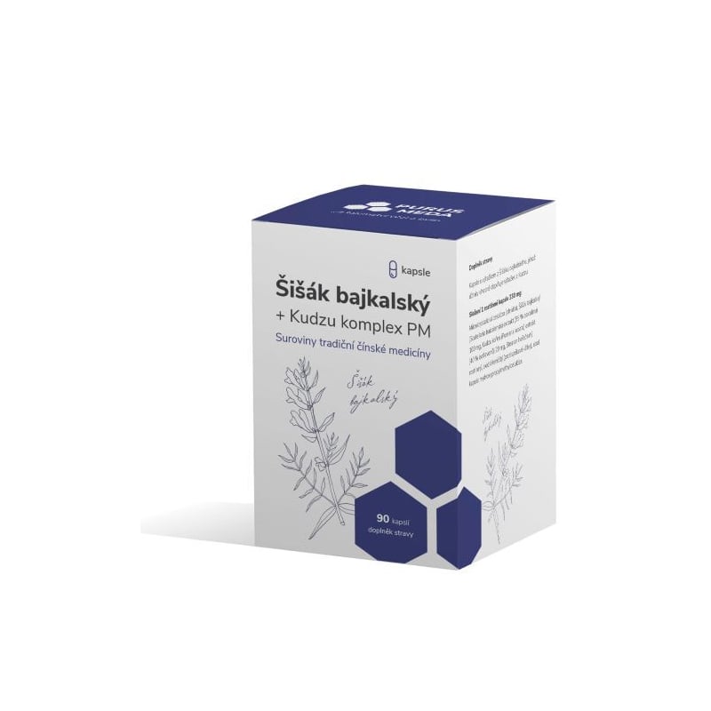 Šišák bajkalský + Kudzu komplex PM Purus Meda - 90 kapslí Šišák bajkalský + Kudzu komplex PM Purus Meda - 90 kapslí