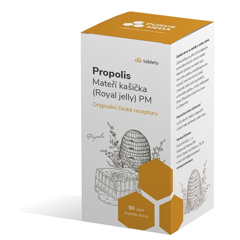 Propolis Mateří kašička Royal jell PM Purus Meda - 50 tablet Propolis Mateří kašička Royal jell PM Purus Meda - 50 tablet