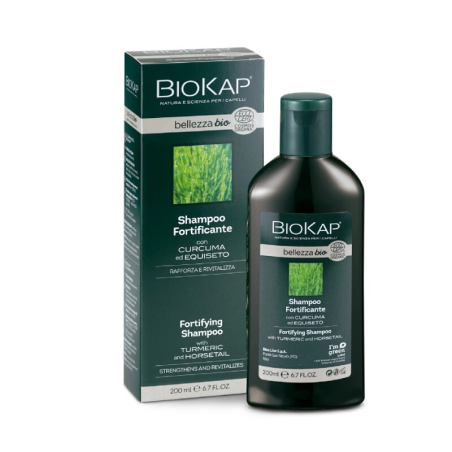 BIO posilující šampon s výtažkem z kurkumy a přesličky pro jemné vlasy Biokap - 200 ml