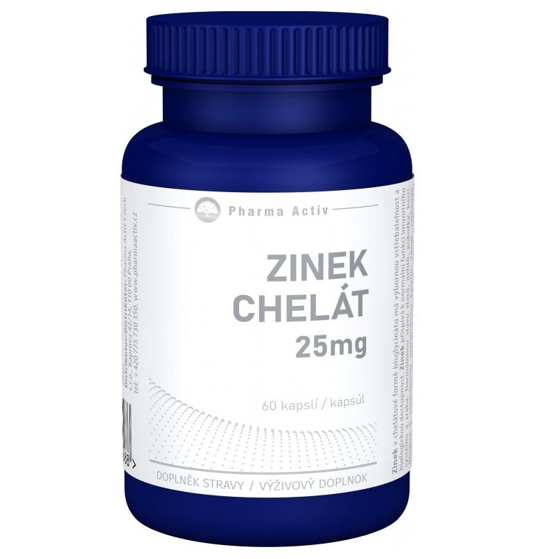 Zinek chelát 25 mg Pharma Activ - 60 kapslí Zinek chelát 25 mg Pharma Activ - 60 kapslí