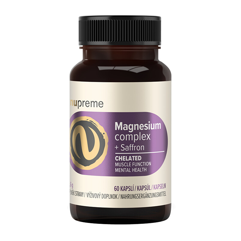 Magnesium + šafrán chelát Nupreme - 60 kapslí Magnesium + šafrán chelát Nupreme - 60 kapslí
