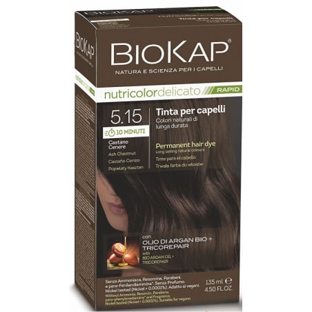 BIOKAP DELICATO RAPID barva na vlasy / 5.15 Popelavě kaštanová Biokap - 135 ml