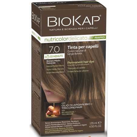 BIOKAP DELICATO RAPID barva na vlasy / 7.0 Střední blond přírodní Biokap - 135 ml