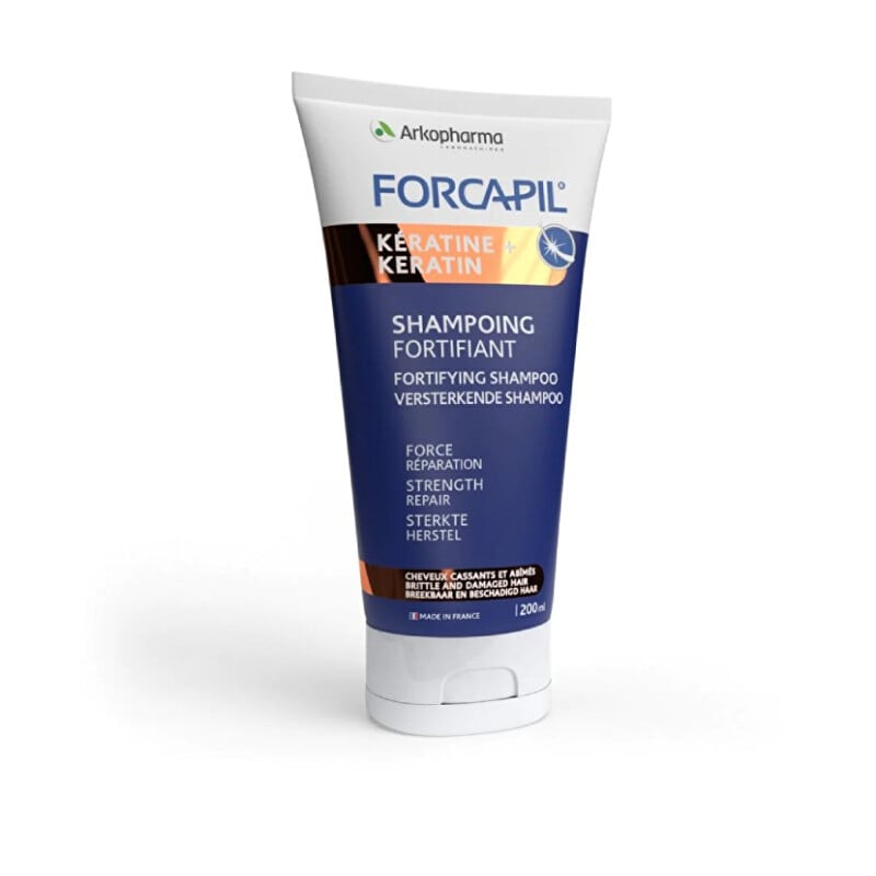 Keratin / Posilující šampon s keratinem pro křehké vlasy Forcapil - 200 ml