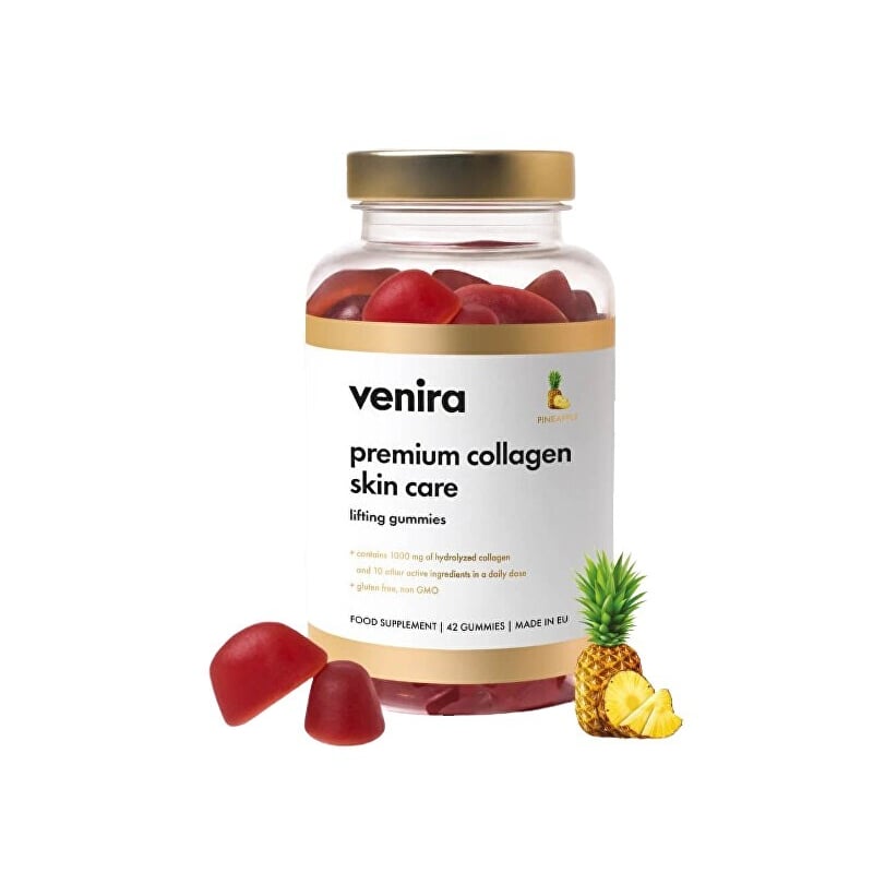 Premiové kolagenové bonbony pro pleť / ananas Venira - 42 ks Premiové kolagenové bonbony pro pleť / ananas Venira - 42 ks