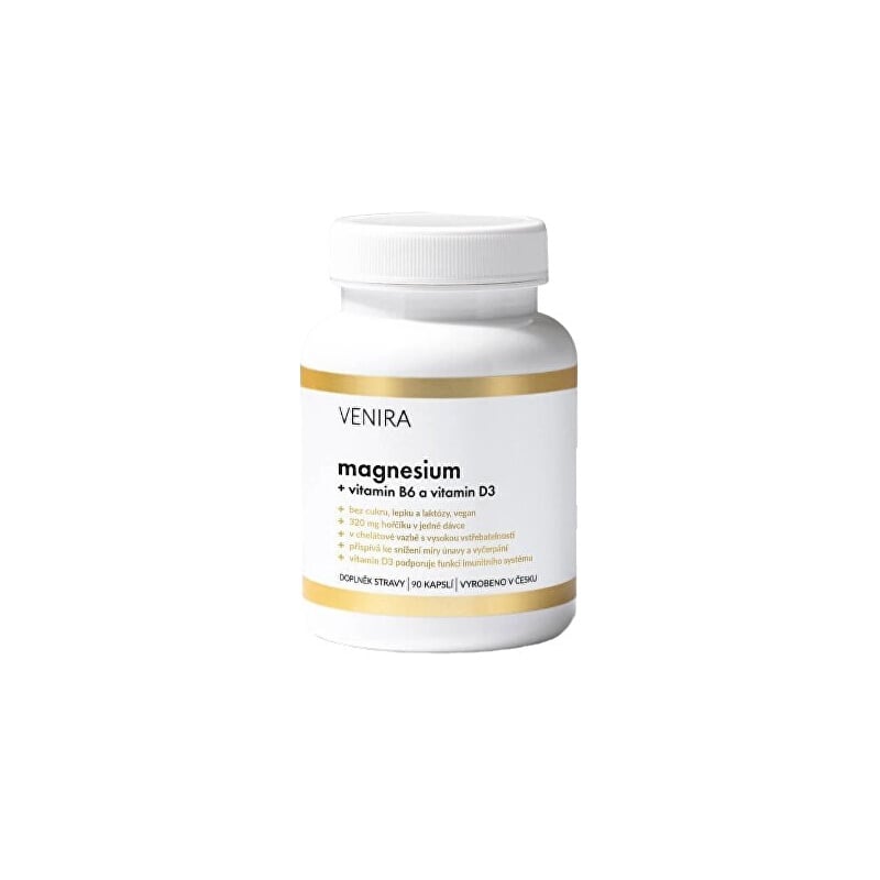 Magnesium s vitaminem B6 a vitaminem D Venira - 90 kapslí Magnesium s vitaminem B6 a vitaminem D Venira - 90 kapslí
