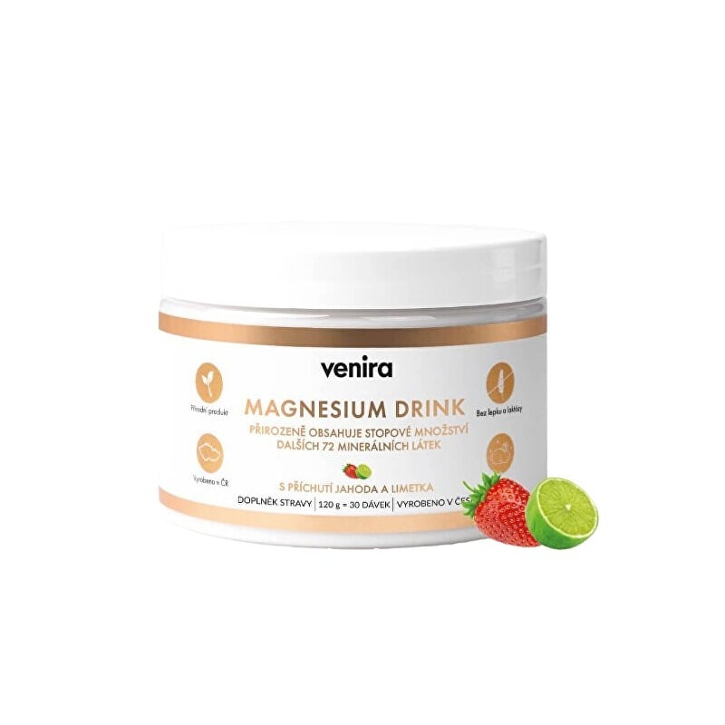 Magnesium drink jahoda / limetka Venira - 120 g Magnesium drink jahoda / limetka Venira - 120 g