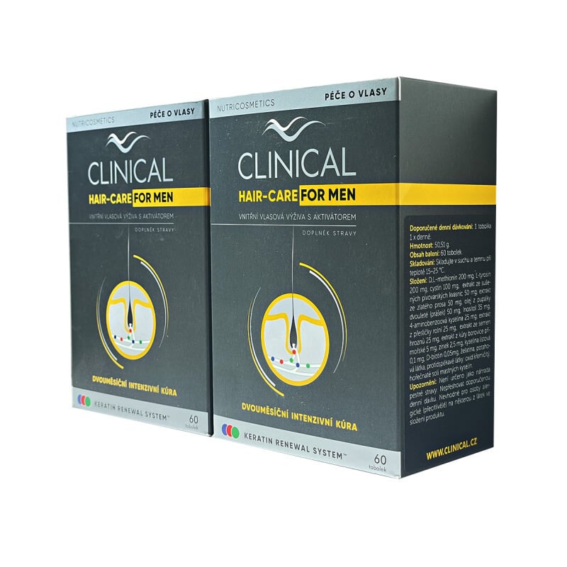 Hair-Care for MEN 60 + 60 tobolek / kúra na 4 měsíce Clinical Hair-Care for MEN 60 + 60 tobolek / kúra na 4 měsíce Clinical