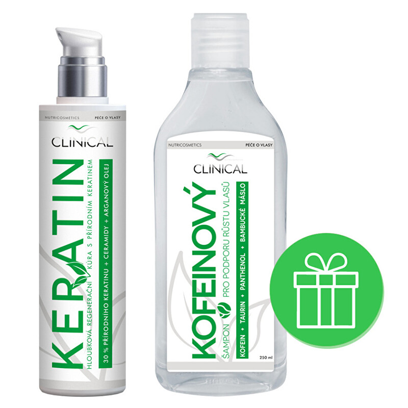 Keratin kúra 100 ml + kofeinový šampon Clinical - 250 ml Keratin kúra 100 ml + kofeinový šampon Clinical - 250 ml