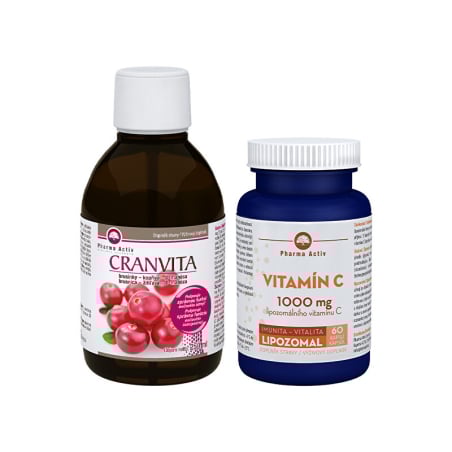 Cranvita D-manosa 250 ml + Lipo Vitamin C 1000 mg Pharma Activ - 60 kapslí