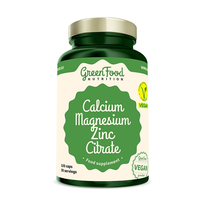 Calcium Magnesium Zinc Citrate GreenFood - 120 kapslí Calcium Magnesium Zinc Citrate GreenFood - 120 kapslí