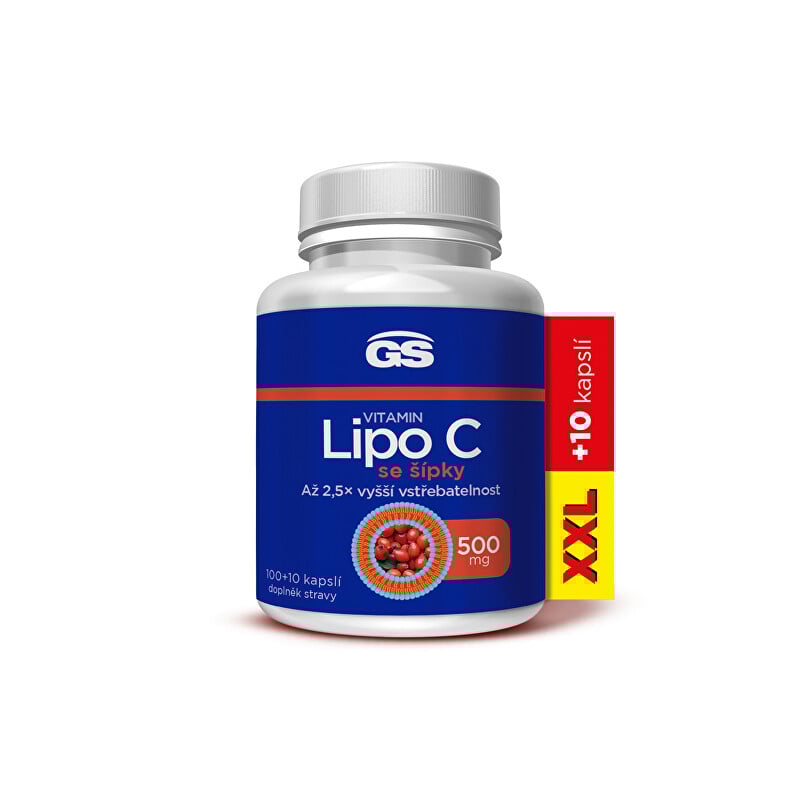 GS Vitamin Lipo C 500 mg se šípky 100 + 10 kapslí XXL GreenSwan GS Vitamin Lipo C 500 mg se šípky 100 + 10 kapslí XXL GreenSwan