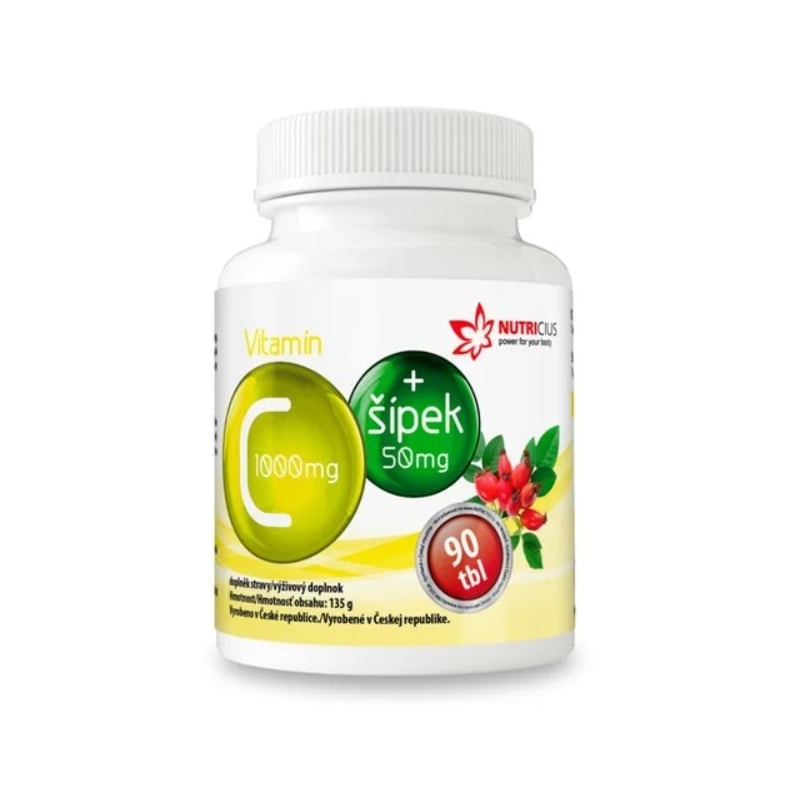 Vitamín C 1000 mg + šípek 50 mg Nutricius - 90 tablet Vitamín C 1000 mg + šípek 50 mg Nutricius - 90 tablet