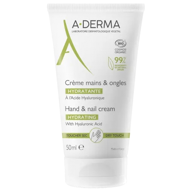 Krém na ruce a nehty s kyselinou hyaluronovou (Hydrating Hand & Nail Cream) A-DERMA - 50 ml Krém na ruce a nehty s kyselinou hyaluronovou (Hydrating Hand & Nail Cream) A-DERMA - 50 ml