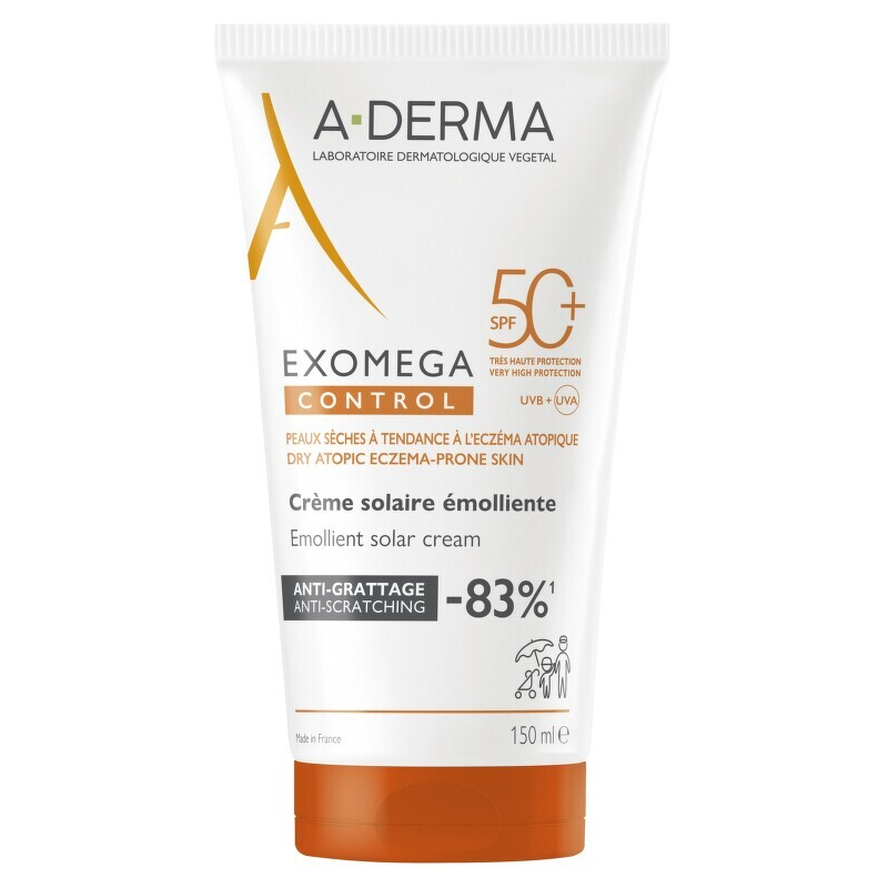 Emolienční ochranný krém SPF 50+ Exomega Control (Emollient Solar Cream) A-DERMA - 150 ml Emolienční ochranný krém SPF 50+ Exomega Control (Emollient Solar Cream) A-DERMA - 150 ml