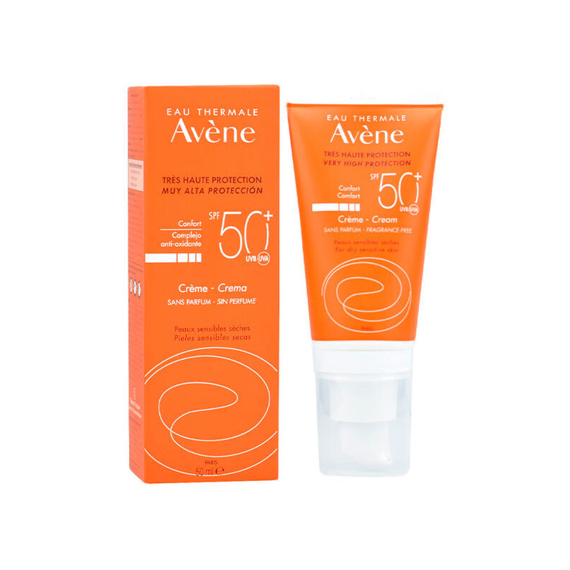 Ochranný pleťový krém pro suchou a citlivou pleť bez parfemace SPF50+ (Very High Protection Cream) Avène - 50 ml Ochranný pleťový krém pro suchou a citlivou pleť bez parfemace SPF50+ (Very High Protection Cream) Avène - 50 ml