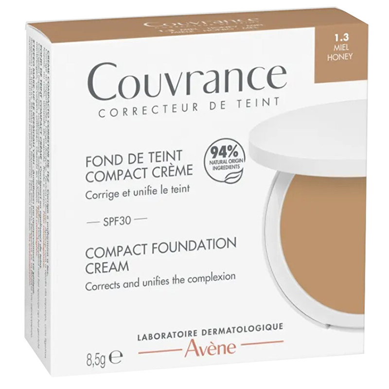Kompaktní krémový make-up SPF 30 odstín 1.3 Honey Avène - 8,5 g Kompaktní krémový make-up SPF 30 odstín 1.3 Honey Avène - 8,5 g