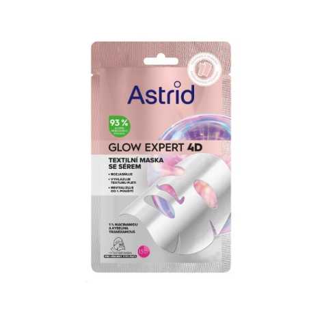 Textilní maska pro rozjasnění a vyhlazení pleti s niacinamidem Glow Expert 4D Astrid