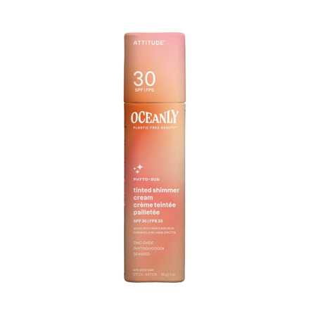 Tónující třpytivý hydratační krém SPF 30 (Tinted Shimmer Cream) Attitude - 30 g