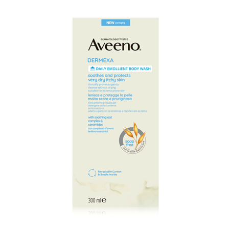 Emolienční sprchový gel bez parfemace Dermexa (Daily Emollient Body Wash) Aveda - 300 ml