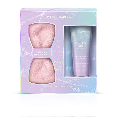 Dárková sada tělového mýdla a kosmetické čelenky Jojoba, Vanilka & Mandlový olej Aveda - 2 ks