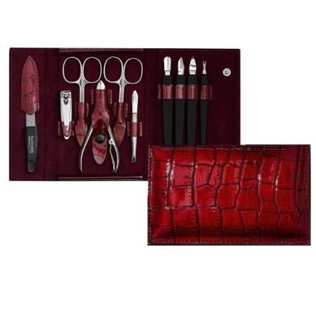 Rodinná červená manikúra Solingen z pravé kůže PL25204 Aveda