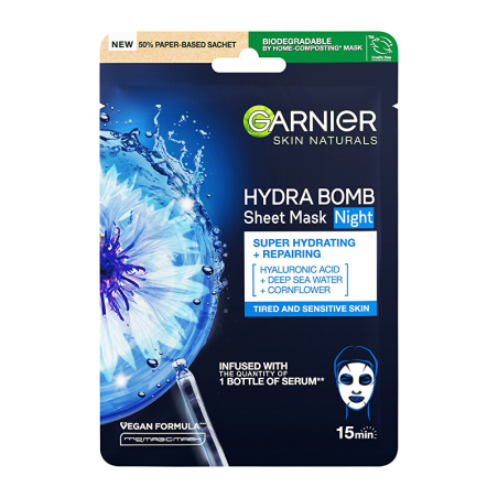Hydratační regenerační noční textilní maska Moisture Bomb Night-time (Face Tissue Mask) Aveda - 28 g