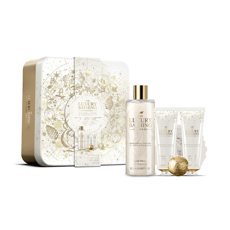 Dárková sada péče o tělo v plechové dóze Bergamot, Zázvor & Lemongrass Aveda - 5 ks Dárková sada péče o tělo v plechové dóze Bergamot, Zázvor & Lemongrass Aveda - 5 ks
