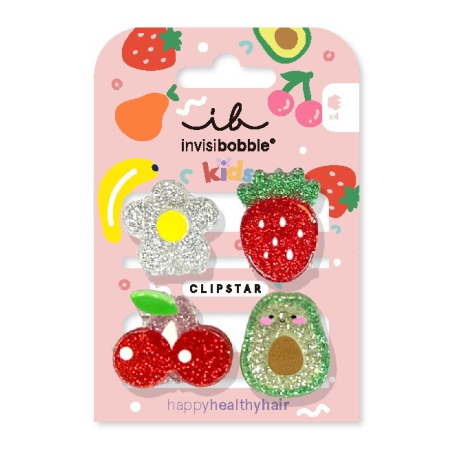 Skřipeček do vlasů Clipstar Frutti Fun Aveda - 4 ks