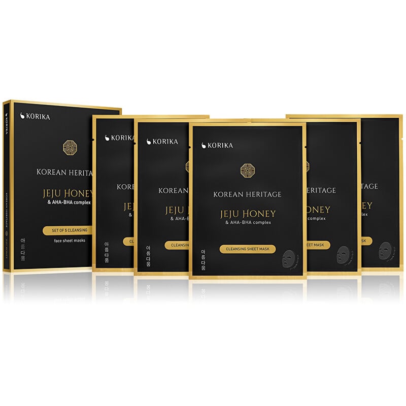 Sada čisticích plátýnkových masek s Jeju medem a AHA, BHA komplexem Korean Heritage 5 × Aveda - 25 g Sada čisticích plátýnkových masek s Jeju medem a AHA, BHA komplexem Korean Heritage 5 × Aveda - 25 g