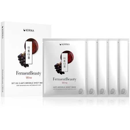 Sada anti-aging plátýnkových masek FermentBeauty Wine 5 × Aveda - 20 g