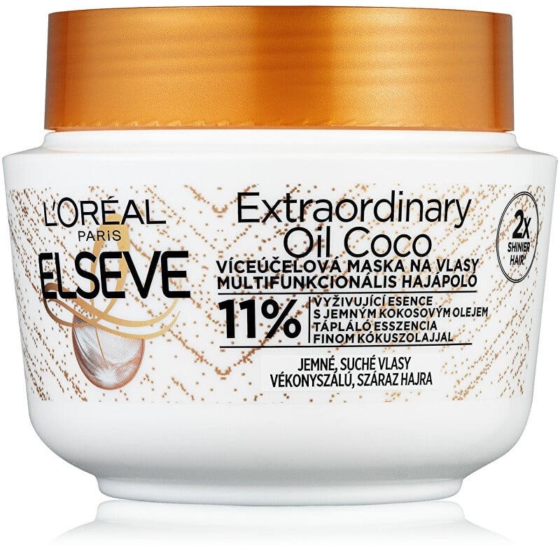 Maska na vlasy s kokosovým olejem na normální až suché, nepoddajné vlasy Elseve Extraordinary Oil Aveda - 300 ml Maska na vlasy s kokosovým olejem na normální až suché, nepoddajné vlasy Elseve Extraordinary Oil Aveda - 300 ml